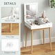 image 10 of HOMCOM Dressing Table Vanity Desk Flip-up Mirror 2 Drawers, White