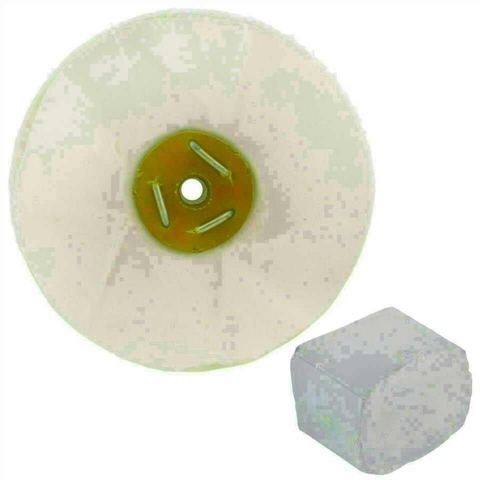 image 1 of G Loose Unstitched Floppy Final Polishing Mop 6" x 1.5" 3 Row With Compound 250g