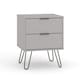 image 6 of Augusta 2 Drawer Bedside Table - Modern Industrial Style Nightstand for Bedrooms | Grey | Grey | One Size | 1