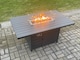 image 3 of Fimous Aluminium Outdoor Lounge Sofa Garden Furniture Sets Gas Fire Pit Dining Table Set with 2 Side Tables Dark Grey