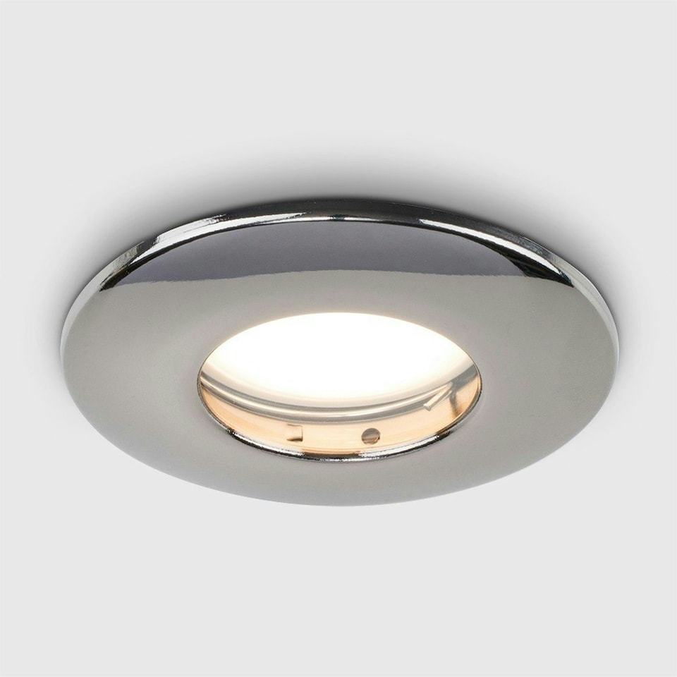 image 1 of ValueLights Pack of 6 Fire Rated Bathroom/Shower IP65 Black Chrome Domed Ceiling Downlights 5w LED Bulbs 3000K Warm White | Black