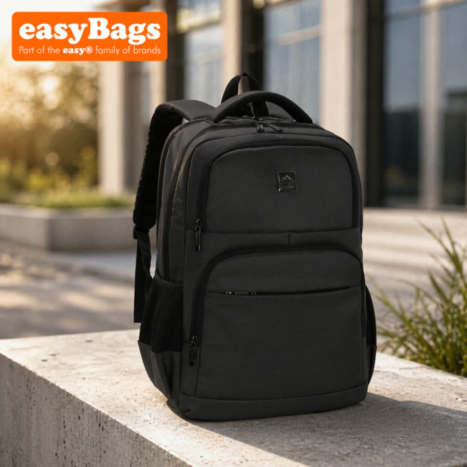 image 1 of Durable Laptop Backpack with Smart Organisation and Travel-Friendly Design - Black