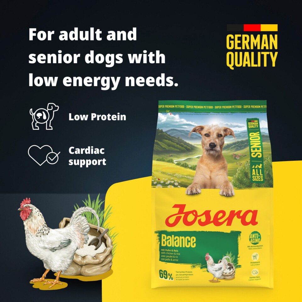 image 1 of Josera Senior Balance complete dry dog food | For older or less active dogs | Lower protein | Reduced fat | Gluten-free | Cardiac & Joint support | 12.5kg
