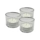 image 1 of Set of 3 Premium Ribbed Glass Tealight Holders (Includes 3 free Tealights) | Clear | One Size