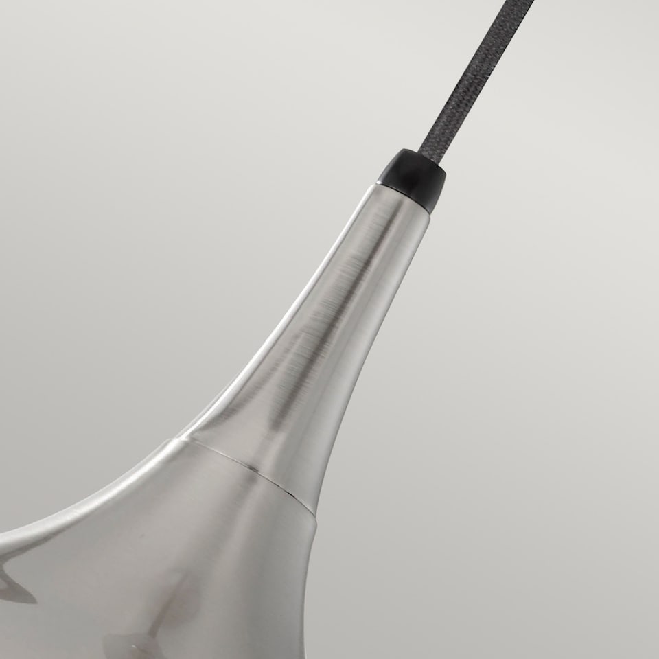 image 1 of Beso 1 Light Dome Ceiling Pendant Brushed Steel, E27