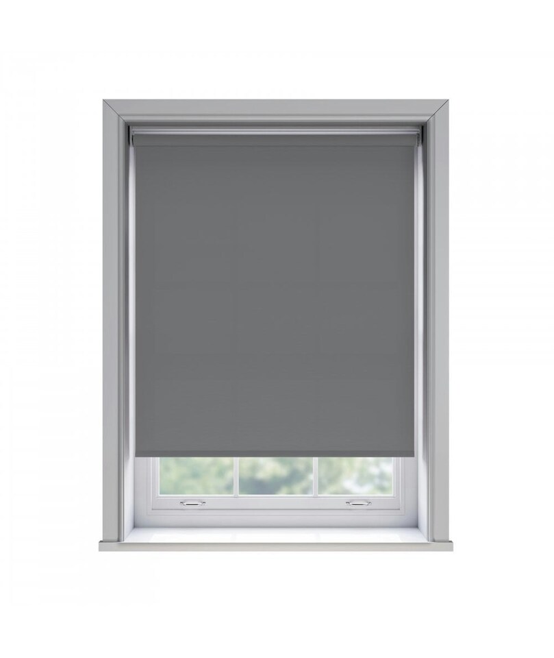 85cm No Drill Slate Grey Thermal Blackout Roller Blind (170cm Drop) | Grey