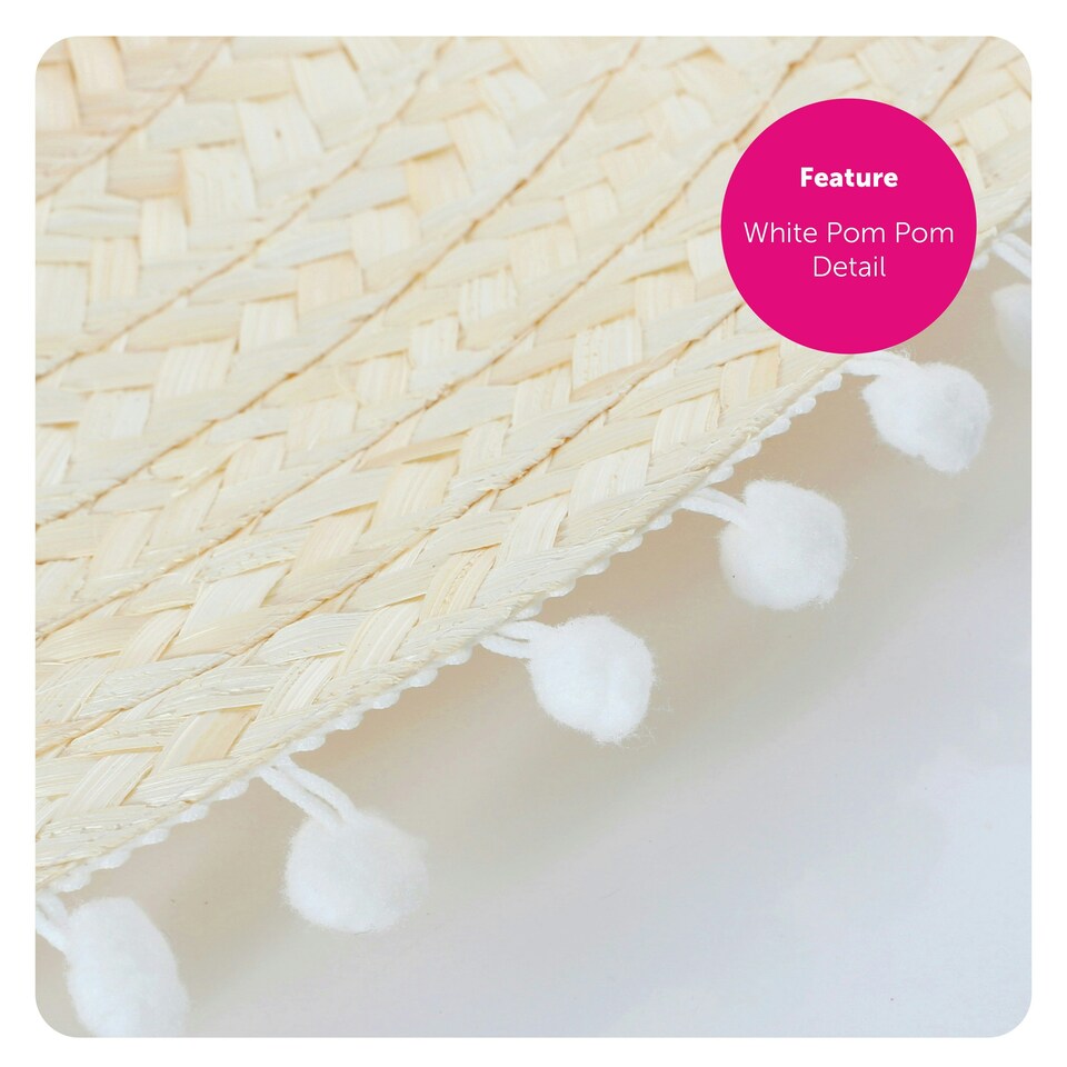 image 1 of Orange Mexican Sombrero – Fancy Dress Hat with Pom-Pom Trim N/A | 1