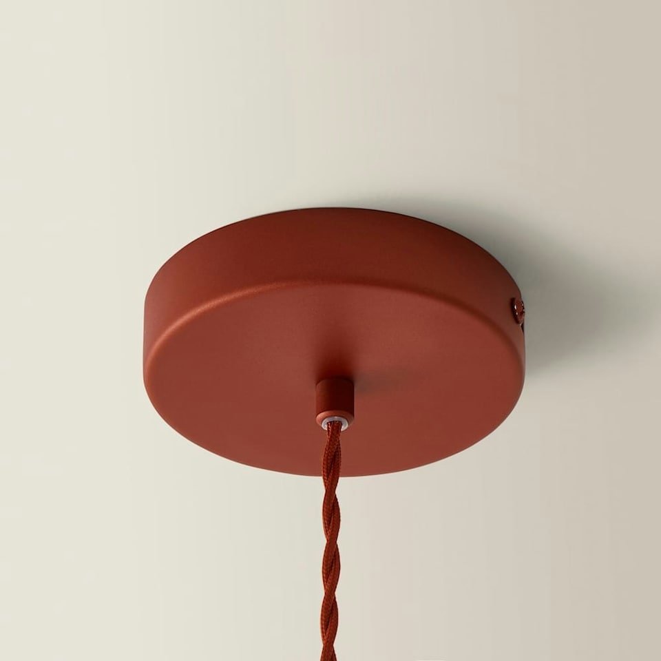 image 1 of ValueLights Akira Burnt Orange Paper Pleated Single Drop Ceiling Pendant Light with LED Bulb