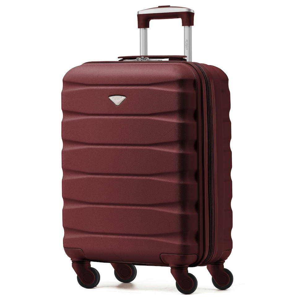image 1 of Flight Knight Cabin Suitcase 56x36x23cm - 30+ Airlines Approved - British Airways, EasyJet- Lightweight 4 Wheel Carry On Hard Shell Hand Luggage Red | Burgundy | Cabin Bag