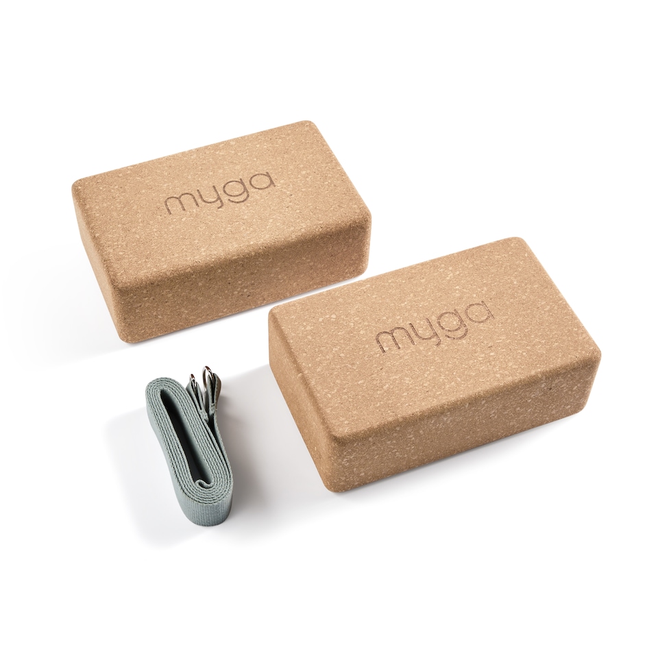 image 1 of Myga Pair of Cork Blocks and Strap - Teal