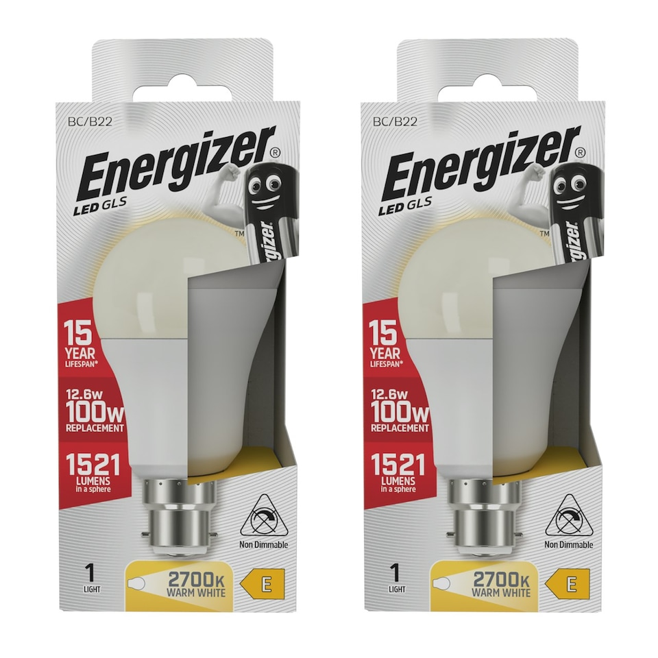 image 1 of Energizer LED GLS B22 1521lm 12.6W 2700K (Warm White) - Pack of 2