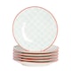 image 1 of Nicola Spring Hand-Printed Side Plates - 18cm - Turquoise - Pack of 6 Multi