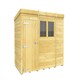 image 1 of 9 x 5 Feet Pent Shed - Single Door With Windows - Wood - L147 x W276 x H201 cm Brown