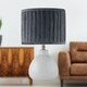 image 5 of First Choice Lighting Tuscan White Ceramic Lamp with Grey Pleated Velvet Shade White | Grey