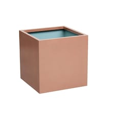 Primrose Frost and Rust-Resistant Outdoor Zinc Square Cube Planter Copper 30cm