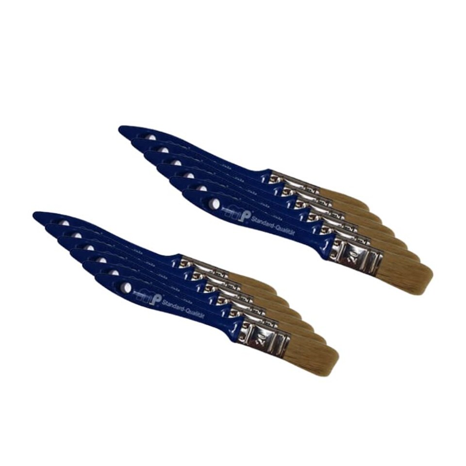 Mipa Paints- MP Flat Brush Standard 20 mm Precision Painting with a Smooth Finish (Pack of 12)