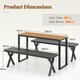 image 4 of COSTWAY Outdoor Rectangle Patio Side Table w/Metal Frame Brown