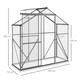 image 10 of Outsunny 6 x 2.5ft Polycarbonate Greenhouse Aluminium Green House