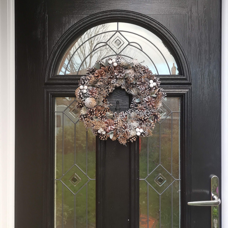 image 1 of 50cm Premier Christmas Snow Fir Door Wreath