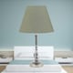 image 3 of Chrome Table Lamp with Stem Detail and Sage Green Shade Chrome | Green