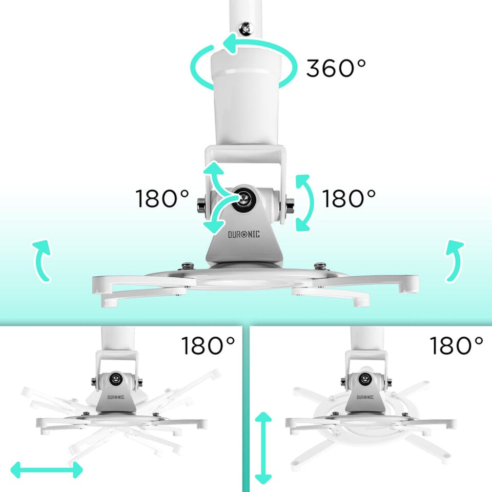 image 1 of Duronic PB08XL Extendable Projector Mount Wall Ceiling 10kg Capacity