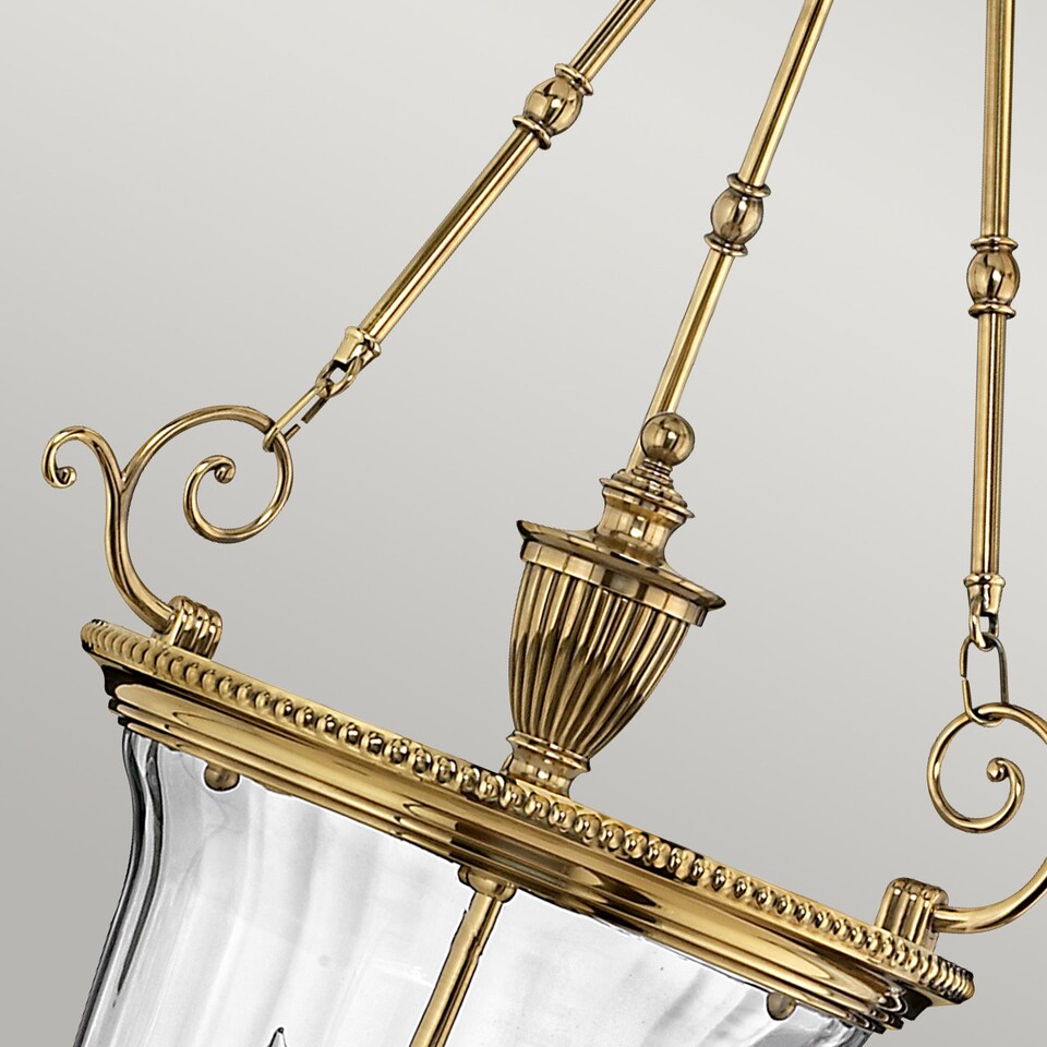 image 1 of Cambridge 3 Light Large Ceiling Pendant Polished Brass, E14