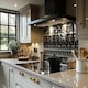 image 2 of Heiroglyphs On Black Splash Back | White