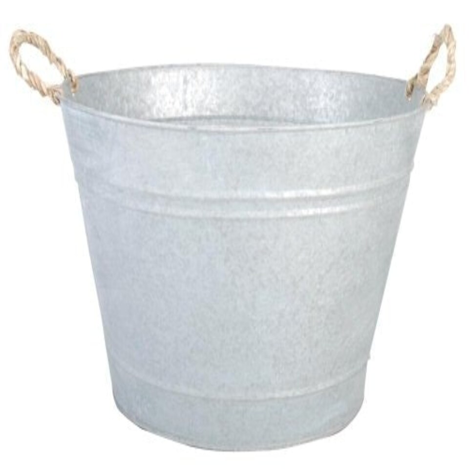 Zinc Tub Planter or Storage Bin Grey