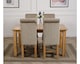 image 3 of Oslo 150 x 90 cm Medium Oak Dining Table and 4 Washington Fabric Chairs | Grey | Grey