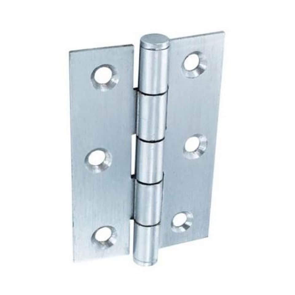 image 1 of Securit Button Tip Butt Hinges (Pack of 2) | Silver | Satin Chrome | 1