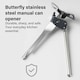 image 2 of Butterfly Stainless Steel Manual Can Bottle Opener Durable Smooth Edge Rust Free