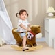 image 2 of HOMCOM Kids Rocking Horse Plush Ride On Horse with Safety Belt, Realistic Sounds, Foot Pedals for Toddlers Aged 18-36 Months - Brown