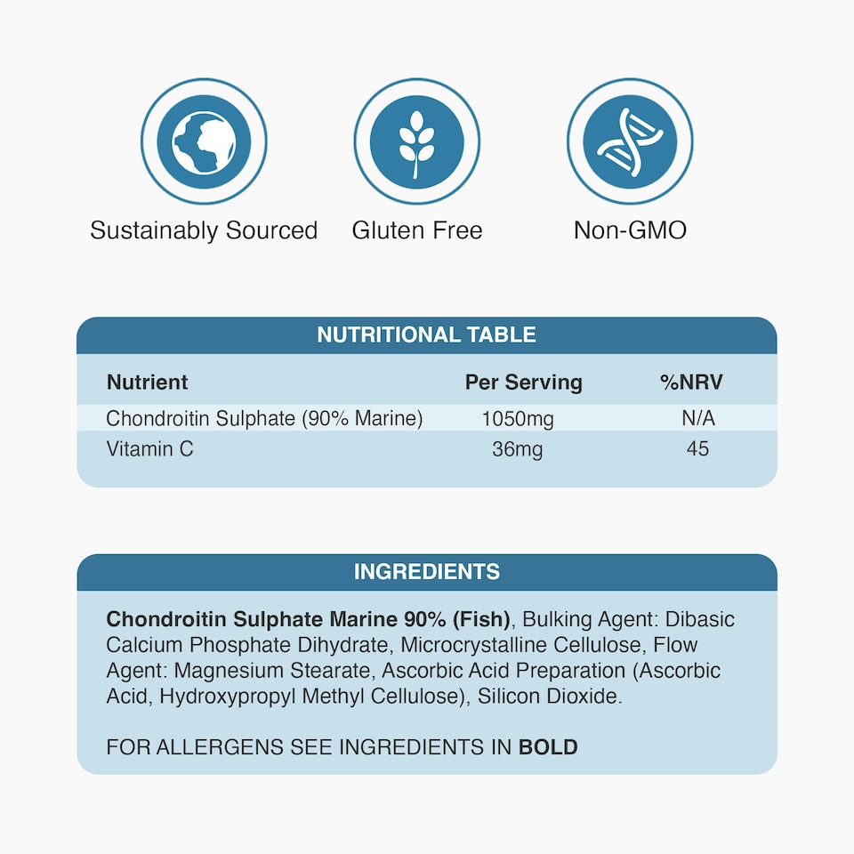 image 1 of Zipvit Chondroitin Sulphate 1050mg, Joint & Cartilage Support with Vitamin C, 90 Tablets, 1-Month Supply
