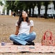 image 5 of Signare Picnic Blanket - Wild Strawberry Tapestry Pink