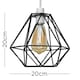 image 7 of ValueLights Pair Black Metal Cage Ceiling Light Shades & Bulbs | Black