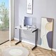 image 6 of Grey Office Desk Wooden Room Furniture with Sturdy Iron Legs for Home, Study, and Office Grey