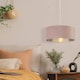 image 4 of PINK VELVET DRUM SHADE & SILVER INNER (D35cm)