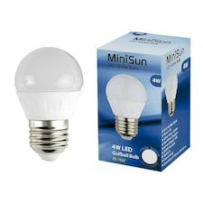 ValueLights 10 Pack E27 White Plastic Globe LED 4W Cool White 6500K 400lm Light Bulb