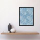 image 4 of Marigold Flower Blue Vintage Framed Wall Art Print William Morris 12x16"