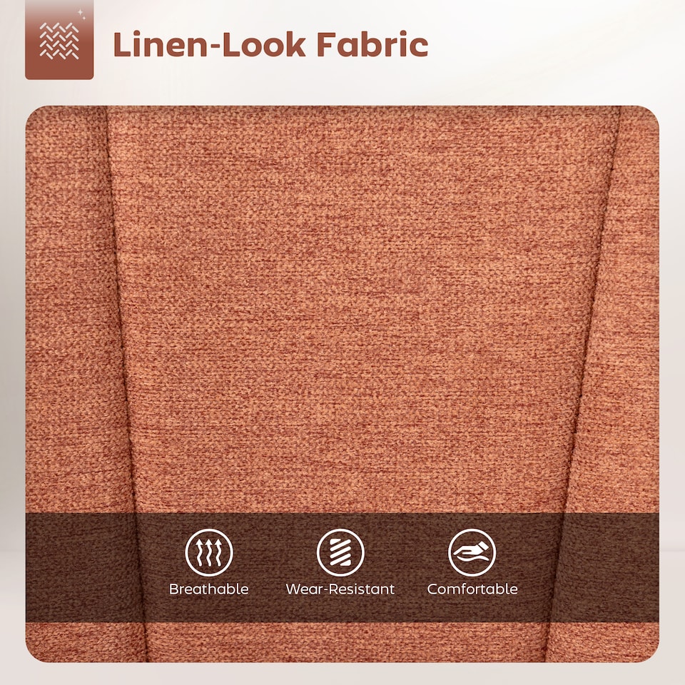 image 1 of HOMCOM Bar Stools Set of 2, Upholstered Swivel Barstools, Height Adjustable Breakfast Bar Chairs with Backrest and Footrest for Kitchen Island Counter, Dining Room, Orange | Orange