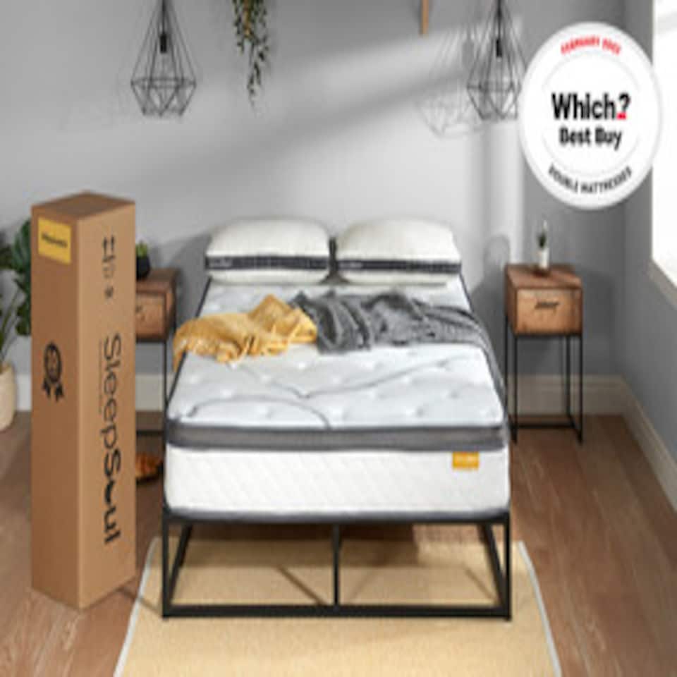 image 1 of SleepSoul Heaven 1000 Pocket Gel Mattress Double | White | Double | 1