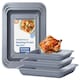 image 1 of Set of 6 (2 x 35, 2 x 31 & 2 x 28cm) Stackable Roasting Trays N/A