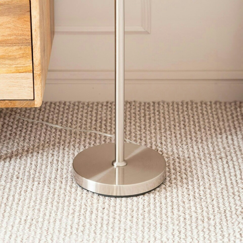 image 1 of ValueLights Velika Chrome 3 Arm Opaque Globe Floor Lamp Light