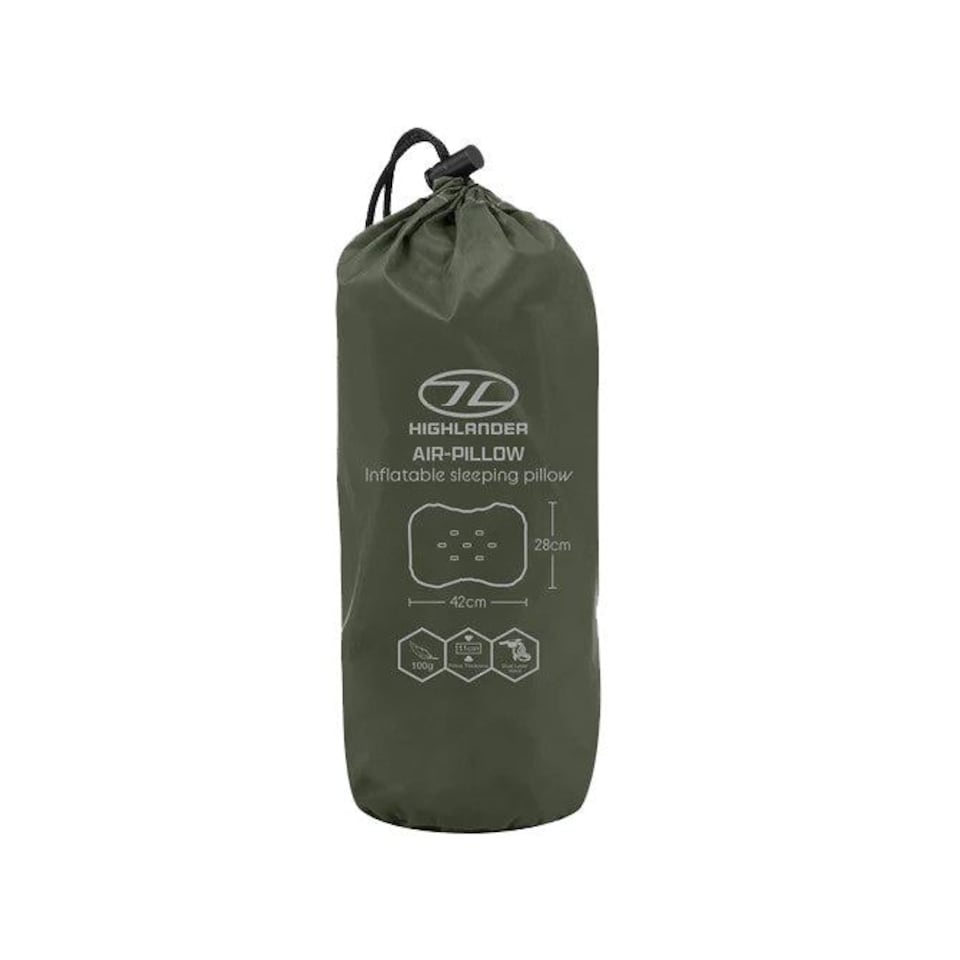 image 1 of Highlander Nap Pak Camping Air Pillow - Olive