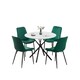 image 2 of Seattle Dining Table with 4 Amelia Velvet Chairs Green