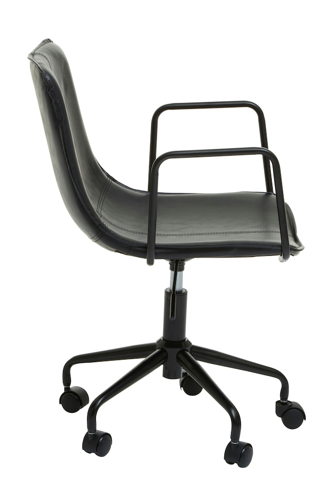 image 1 of Interiors by Premier Claw Base Black Leather Home Office Chair, Upholstered Seat Of Office Chair, Height Adjustable Swivel Chair
