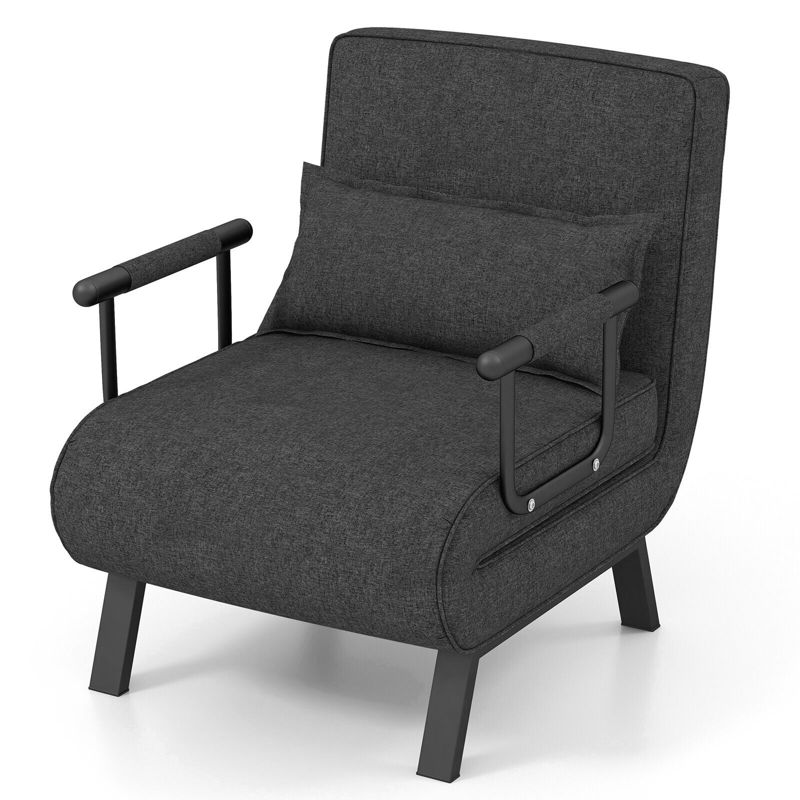Convertible Single Folding Sofa Bed Sleep Chair 6 Positions Adjustable Backrest