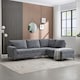 image 7 of Roma 4 Seater Fabric Corner Sofa | Grey | Charcoal | Three Seater