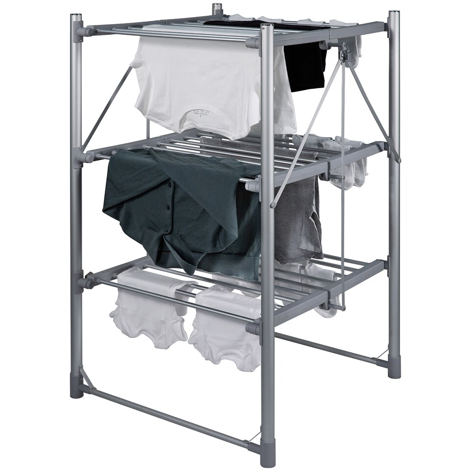 Abode Heated Electric Clothes Dryer 3 Tier Drying Rack Adjustable Clothes Airer AECRD2003