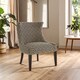 image 1 of Interiors by Premier Greek Key Design Wingback Lounge Chair, Black & Beige Jacquard Upholstery, Solid Birchwood Legs Multi